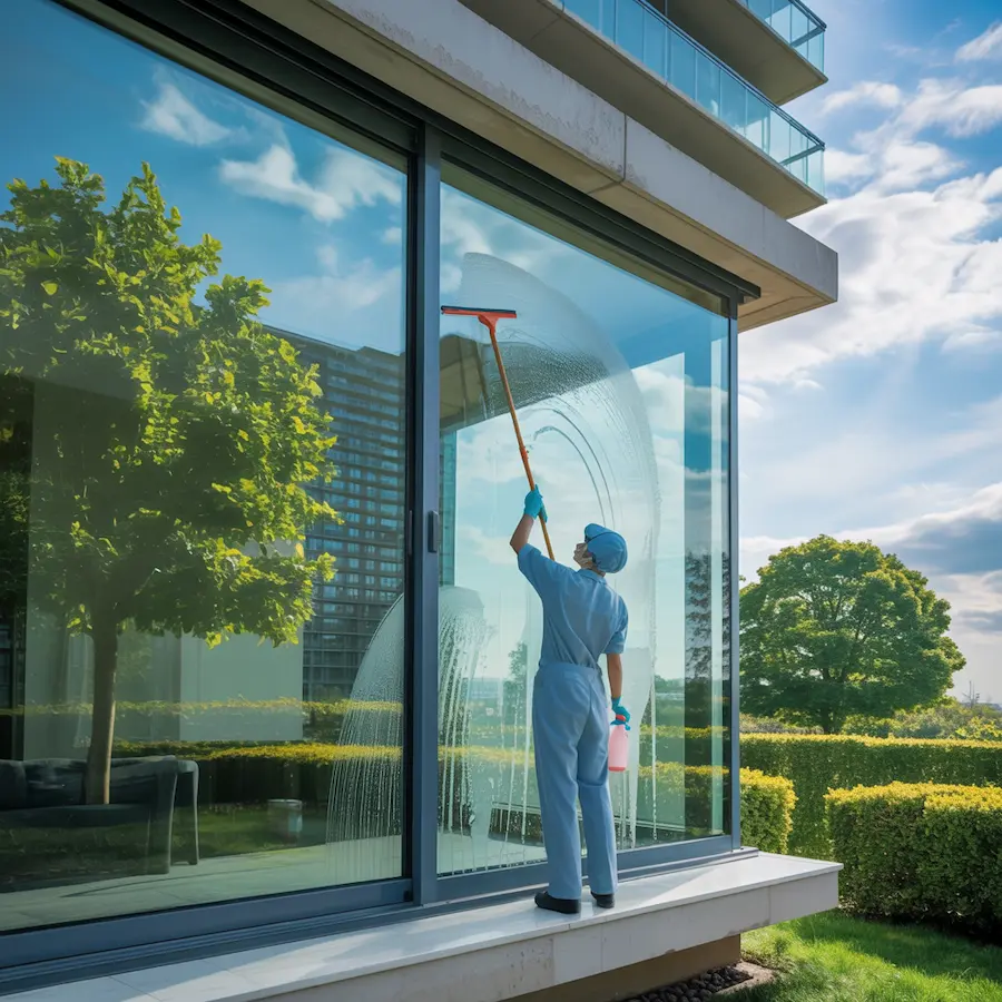 How to clean sliding window glass from outside