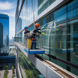monorail facade cleaning system