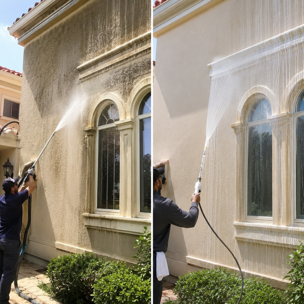 Pressure Washing vs Soft Washing for Villa Exteriors