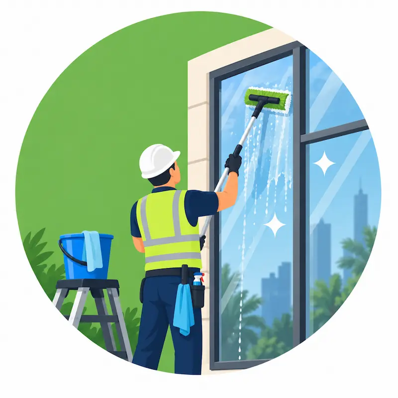 Professional window scrubbing service